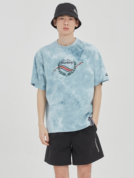 ロマンティッククラウン(ROMANTIC CROWN) FRIDAY TIE DYE TEE_SKY BLUE