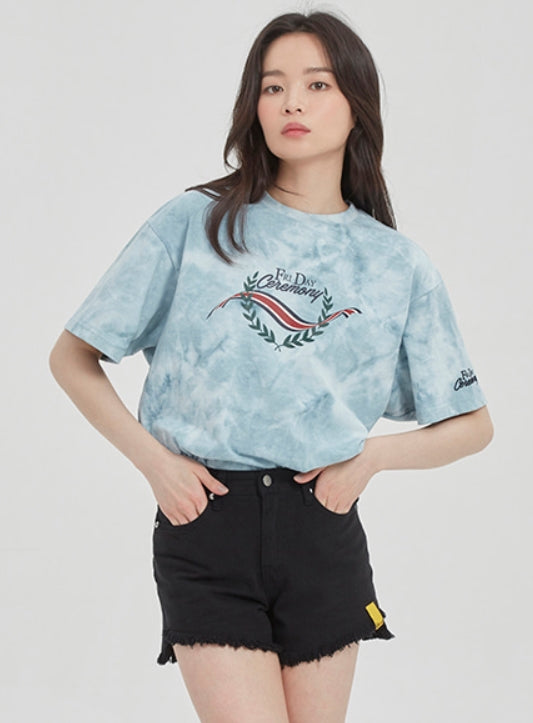 ロマンティッククラウン(ROMANTIC CROWN) FRIDAY TIE DYE TEE_SKY BLUE