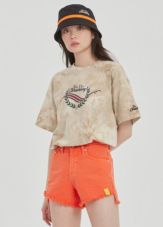 ロマンティッククラウン(ROMANTIC CROWN) FRIDAY TIE DYE TEE_OATMEAL
