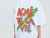 アクメドラビ(acme' de la vie)  ADLV ORANGE GRAFFITI T-SHIRT