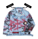 ブラックブロンド(BLACKBLOND) BBD Maverick Graffiti Denim Jacket (Light Blue)