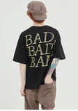 ベドインベド(BADINBAD)  	SERIF FONT TEE_BLACK