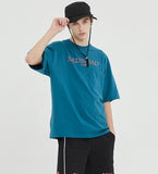 ベドインベド(BADINBAD)  SERIF FONT TEE_BLUE GREEN