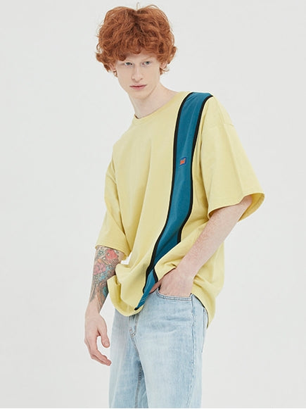 ベドインベド(BADINBAD)  HOOLIGAN FLAG TEE_LIME YELLOW