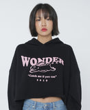 ワンダービジター(WONDER VISITOR) Rabbit Crop hoodie-Black