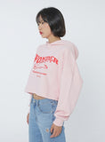 ワンダービジター(WONDER VISITOR) Rabbit Crop hoodie-Light pink