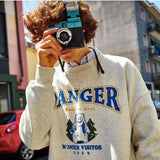 ワンダービジター(WONDER VISITOR) Danger bear vintage print Sweatshirt