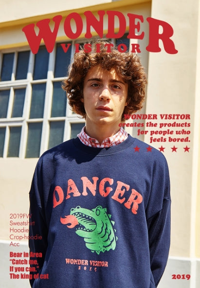 ワンダービジター(WONDER VISITOR) Monster vintage print Sweatshirt