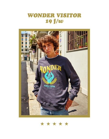 ワンダービジター(WONDER VISITOR) Gorilla vintage print Sweatshirt