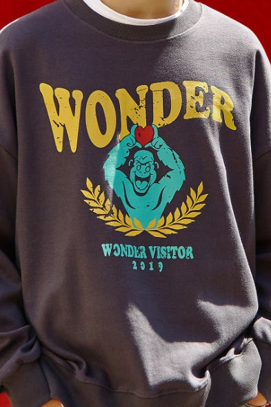 ワンダービジター(WONDER VISITOR) Gorilla vintage print Sweatshirt