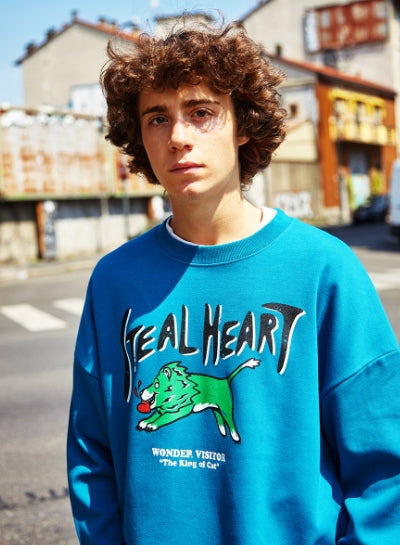 ワンダービジター(WONDER VISITOR) Lion vintage print Sweatshirt