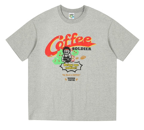 ワンダービジター(WONDER VISITOR) Coffee soldier T-shirt