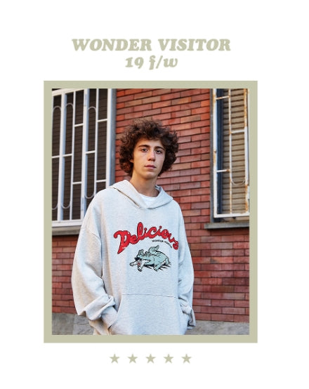 ワンダービジター(WONDER VISITOR) Delicious vintage print Hoodie