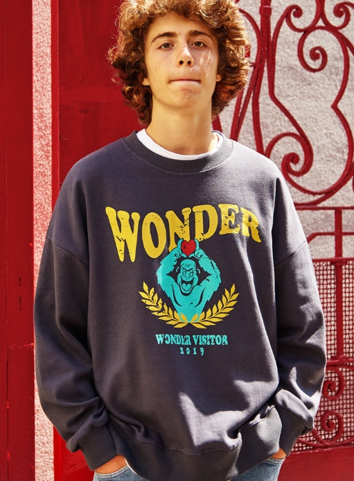 ワンダービジター(WONDER VISITOR) Gorilla vintage print Sweatshirt