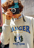 ワンダービジター(WONDER VISITOR) Danger bear vintage print Sweatshirt