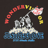 ワンダービジター(WONDER VISITOR) Justice & love T-shirt