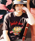 ワンダービジター(WONDER VISITOR) Devil burger vintage print T-shirt