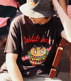 ワンダービジター(WONDER VISITOR) Devil burger vintage print T-shirt