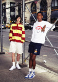 ワンダービジター(WONDER VISITOR)  Logo striped polo [Red/Yellow]