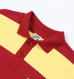 ワンダービジター(WONDER VISITOR)  Logo striped polo [Red/Yellow]