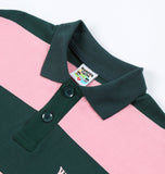 ワンダービジター(WONDER VISITOR)  Logo striped polo [Green/Pink]