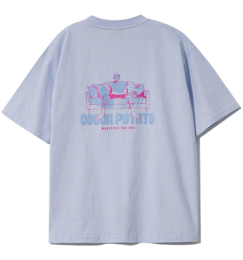 ダブルユーブイプロジェクト(WV PROJECT) Couch SHORT SLEEVE T-SHIRT SOFT BLUE SYST7377
