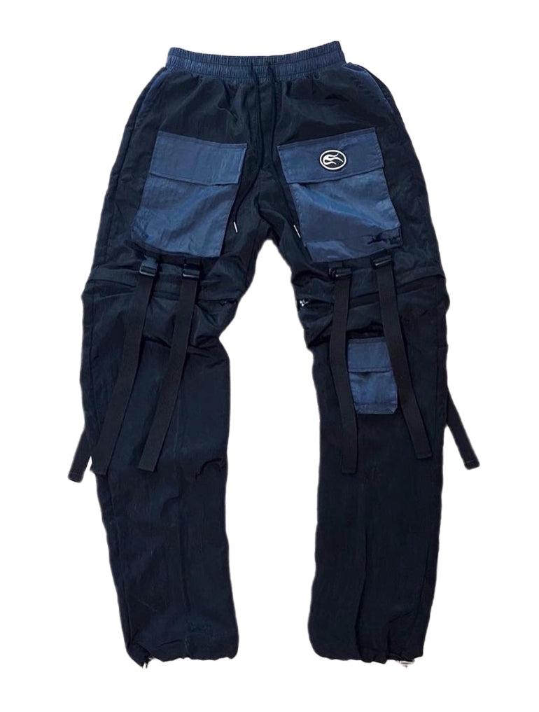 トレンディウビ(Trendywoobi) nylon metal two-way pants blue