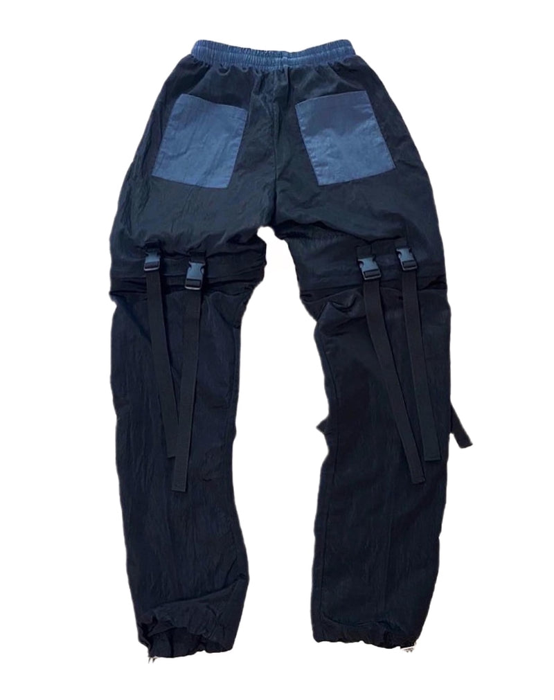 トレンディウビ(Trendywoobi) nylon metal two-way pants blue