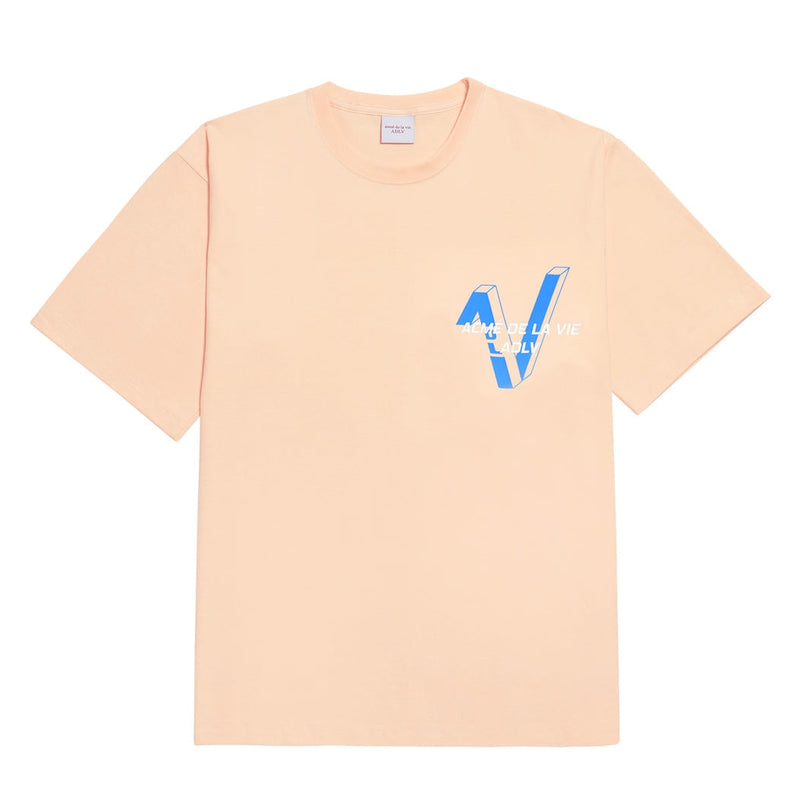 アクメドラビ(acme' de la vie) ADLV V SYMBOL LOGO SHORT SLEEVE T-SHIRT BEIGE