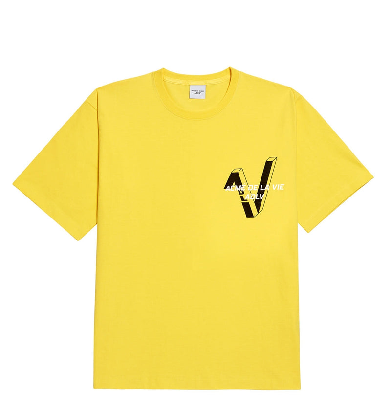 アクメドラビ(acme' de la vie) ADLV V SYMBOL LOGO SHORT SLEEVE T-SHIRT LIGHT YELLOW