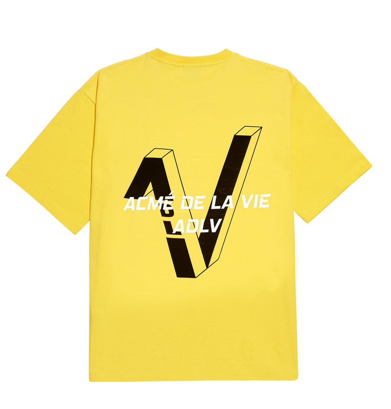 アクメドラビ(acme' de la vie) ADLV V SYMBOL LOGO SHORT SLEEVE T-SHIRT LIGHT YELLOW