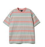 ダブルユーブイプロジェクト(WV PROJECT) NOISY STRIPE SHORT SLEEVE T-SHIRT CORAL MJST7382