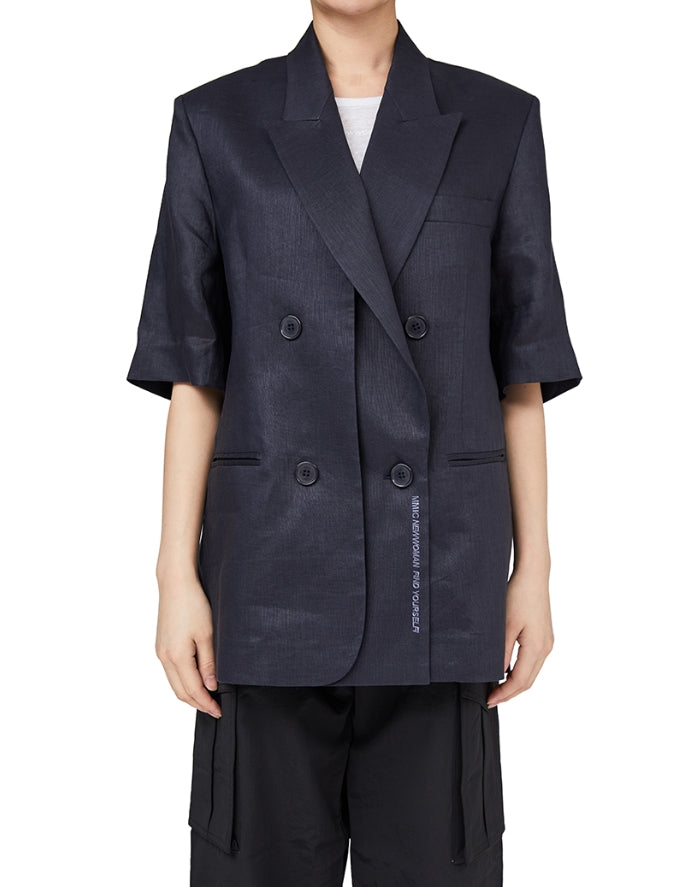 MMIC(エムエムアイシー) LINEN BLOCK BLAZER