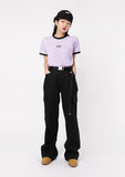 ベーシックコットン(BASIC COTTON) BCN LINE HALF TOP - PURPLE