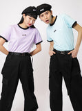 ベーシックコットン(BASIC COTTON) BCN LINE HALF TOP - PURPLE