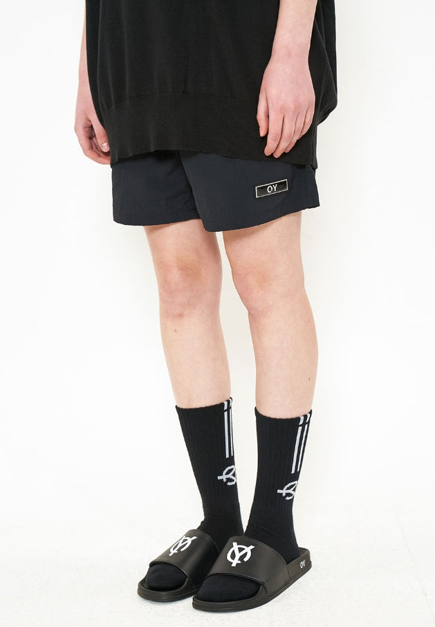 オーワイ(OY) LOGO LINE SOCKS-BLACK