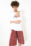 オーワイ(OY)  REFLECTIVE METAL WIDE PANTS-BURGUNDY