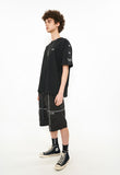 オーワイ(OY)  REFLECTIVE METAL WIDE PANTS-BLACK