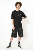 オーワイ(OY)  REFLECTIVE METAL WIDE PANTS-BLACK