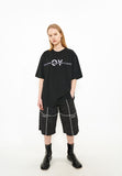 オーワイ(OY)  REFLECTIVE METAL WIDE PANTS-BLACK