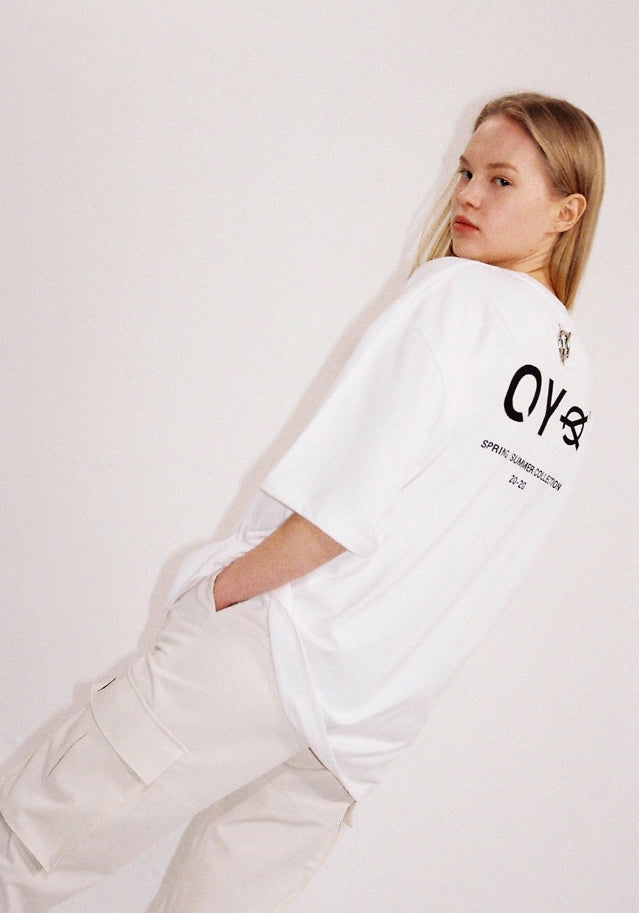 オーワイ(OY) BASIC METAL LOGO T-WHITE