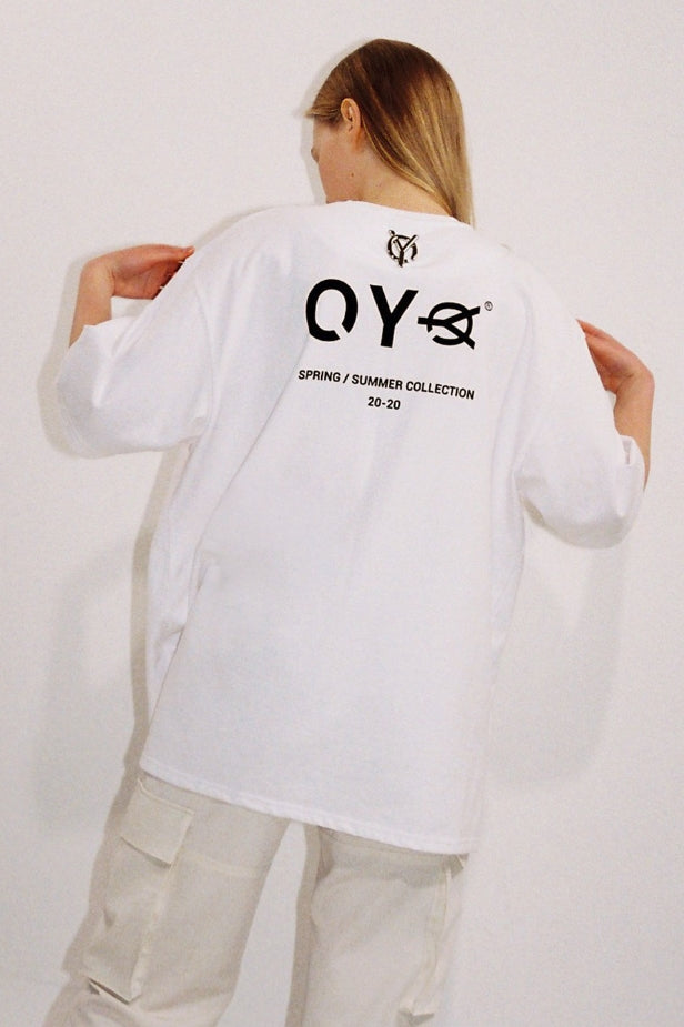 オーワイ(OY) BASIC METAL LOGO T-WHITE