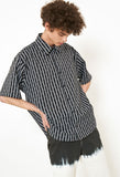 オーワイ(OY) STRIPE LOGO HALF SHIRTS-BLACK