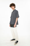 オーワイ(OY) STRIPE LOGO HALF SHIRTS-BLACK