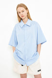 オーワイ(OY) BACK BUTTON HALF SHIRTS-SKYBLUE