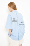 オーワイ(OY) BACK BUTTON HALF SHIRTS-SKYBLUE