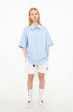 オーワイ(OY) BACK BUTTON HALF SHIRTS-SKYBLUE