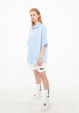 オーワイ(OY) BACK BUTTON HALF SHIRTS-SKYBLUE