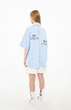 オーワイ(OY) BACK BUTTON HALF SHIRTS-SKYBLUE