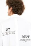 オーワイ(OY) BACK BUTTON HALF SHIRTS-WHITE